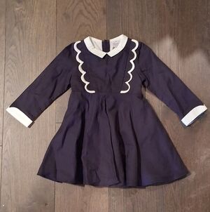 NWT Kidiwi Navy and White Kids 100% Cotton Nautical Formal Dress